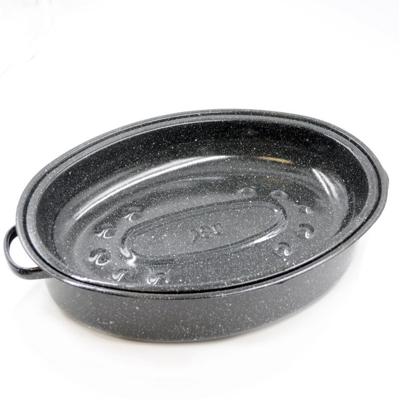 Rôtissoire Ovale En émail De 9,29 Pouces (23,6 Cm) – Avec Grille Et Couvercle, Idéale Pour Dinde, Légumes Rôtis Et Cuisson Uniforme