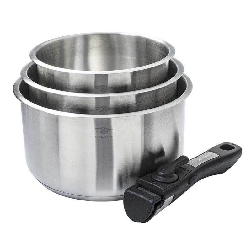 3 Casseroles avec manche amovible 3 Casseroles avec manche amovible