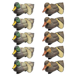 Set van 10 schuimlokvogels wilde eend – 5 mannetjes en 5 vrouwtjes voor jacht op waterwild