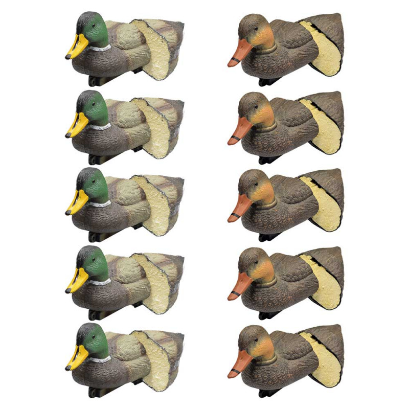 Set van 10 schuimlokvogels wilde eend – 5 mannetjes en 5 vrouwtjes voor jacht op waterwild Set van 10 schuimlokvogels wilde eend – 5 mannetjes en 5 vrouwtjes voor jacht op waterwild