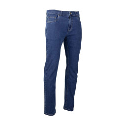 Jeans coupe droite Andrew 5 poches coton bleu moyen T 40 à 54