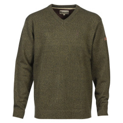 Pull met V-hals kaki 70%...