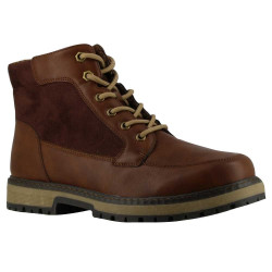 Bottines lacets marron PU...