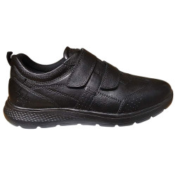 Leren sneakers met dubbele...